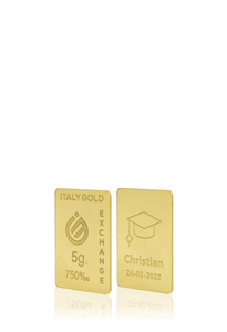 Lingot Or cadeau pour Diplôme 18 ct de 5 g.  - Idée cadeau Diplôme - IGE Gold